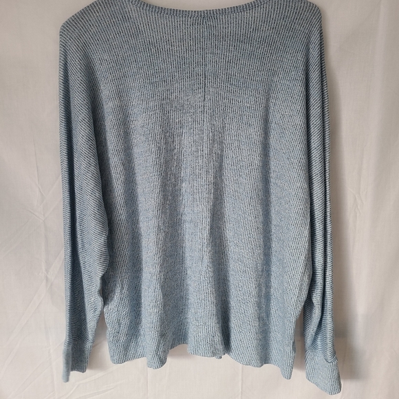 Style & Co Heathered Dolman-Sleeve Top, blue, size M - Picture 3 of 4